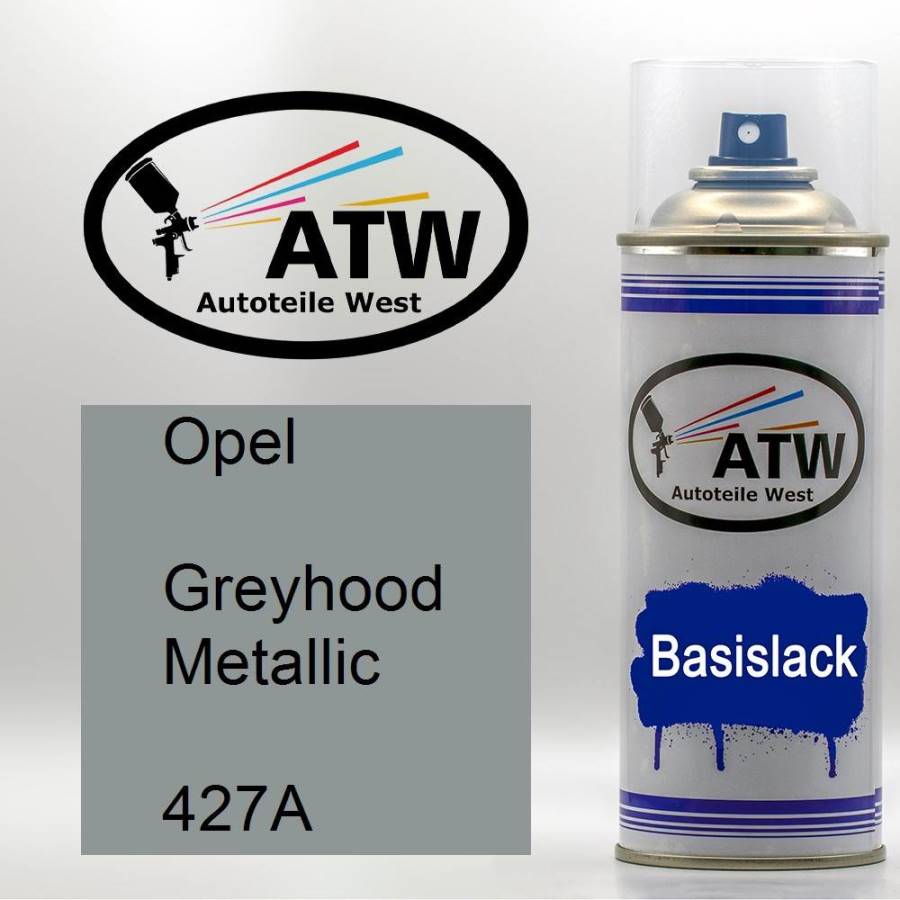 Opel, Greyhood Metallic, 427A: 400ml Sprühdose, von ATW Autoteile West.